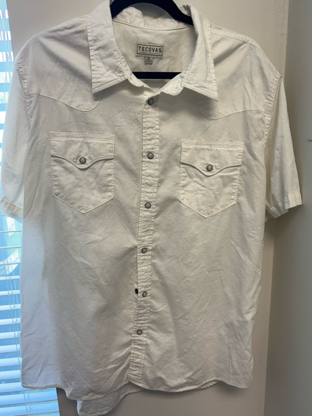 Tecovas White Short-Sleeve Western Snap-Front Shirt